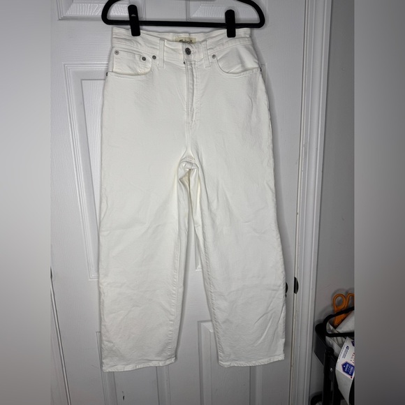 MADEWELL The Perfect Vintage Crop Wide Leg White Denim Jean Size 28 - Picture 5 of 10